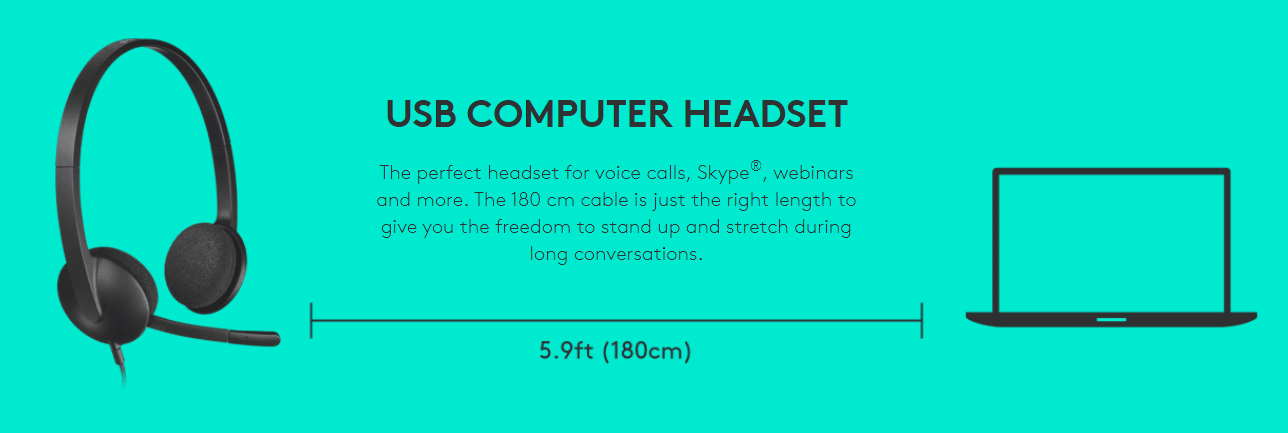 Logitech H340 Cord Length
